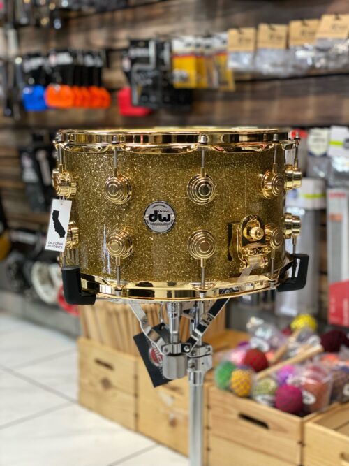 DW Collector's Series Snare 8x14 - Gold Glass - Gold Hardware